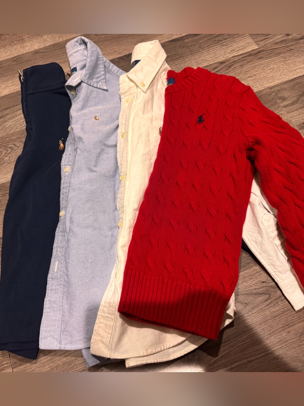 Polo by Ralph Lauren Red Cable V-Neck Sweater